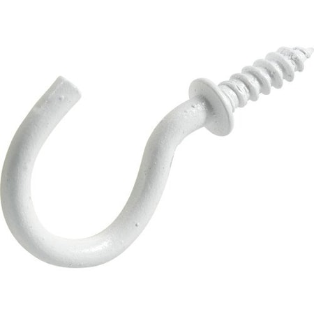 Hillman HILLMAN Small White Metal 7/8 in. L Cup Hook 1 lb 8 pk 122235